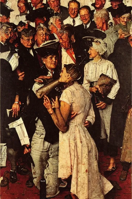 Image similar to Cronemberg painted by Norman Rockwell