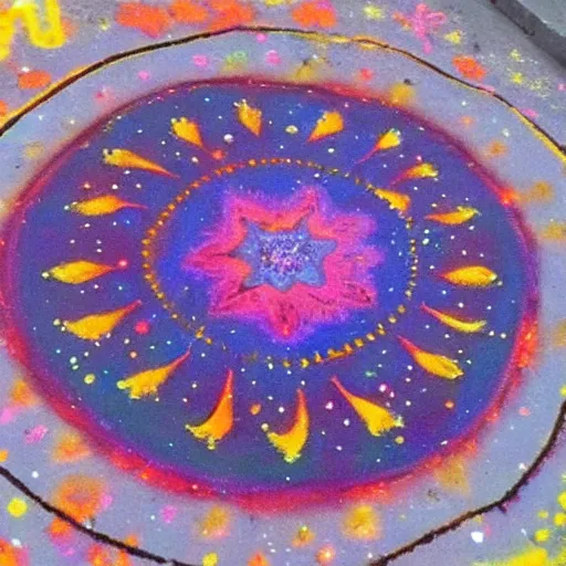 Image similar to ((((Liminal space in outer space)))), rangoli!!!!!