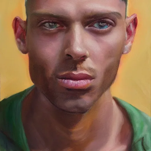 Prompt: Human face, Male, Oil painting, Highly detailed, colour