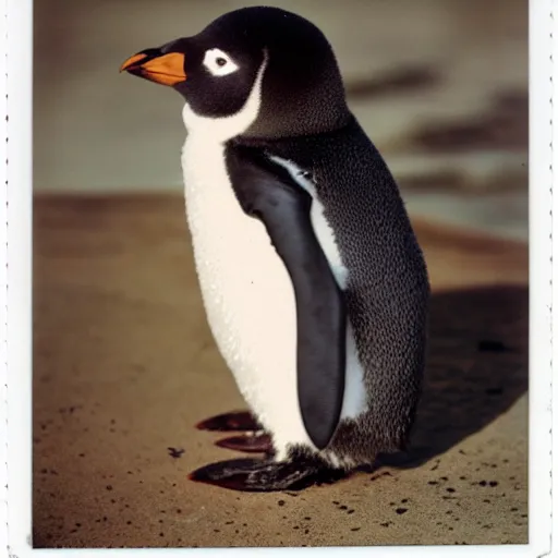 Polaroid photograph of an adorable fluffy baby penguin | Stable ...