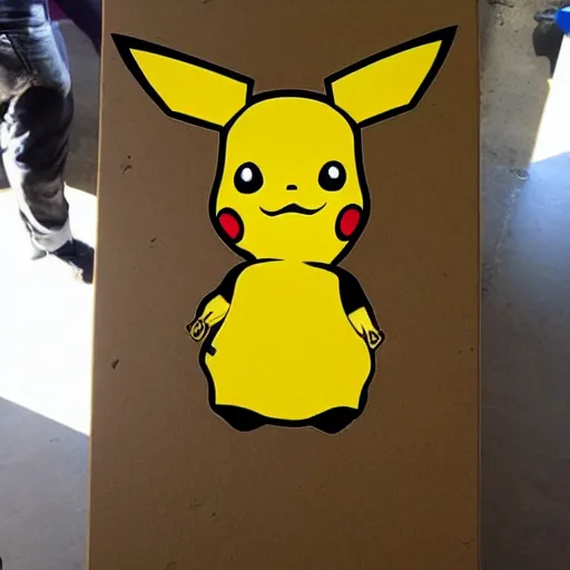 Image similar to a plywood pikachu