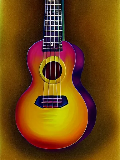 Prompt: highly detailed painting of an ukulele, digital painting, realistic