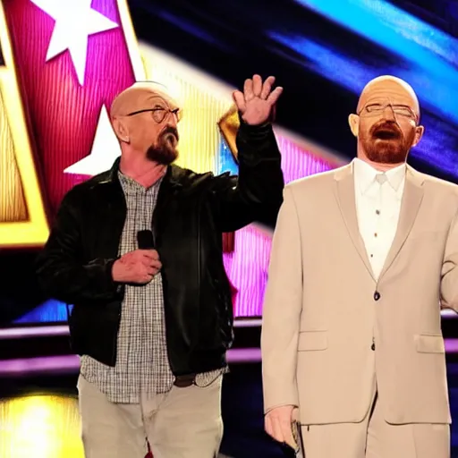 Image similar to walter white singing on america's got talent