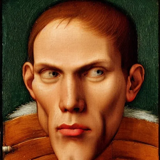 Image similar to A 15th century medieval renaissance oil painting of Jerma985, portrait of Jerma985, grainy, realistic, very realistic, hyperrealistic, highly detailed, very detailed, extremely detailed, very neat, very epic, very cool, detailed, trending on artstation