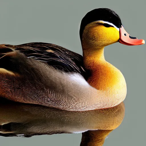 Image similar to realistic duck portrait studio photo