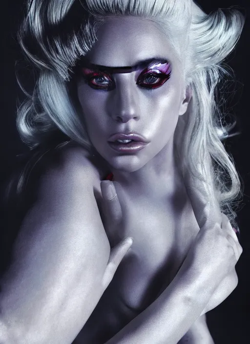 Image similar to lady gaga by nick knight, born this way, born this way album, red weapon 8 k s 3 5, cooke anamorphic / i lenses, highly detailed, cinematic lighting