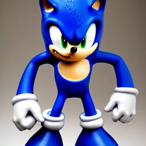 Image similar to sonic the hedgehog made out of porcelain in the style of the ming dynasty