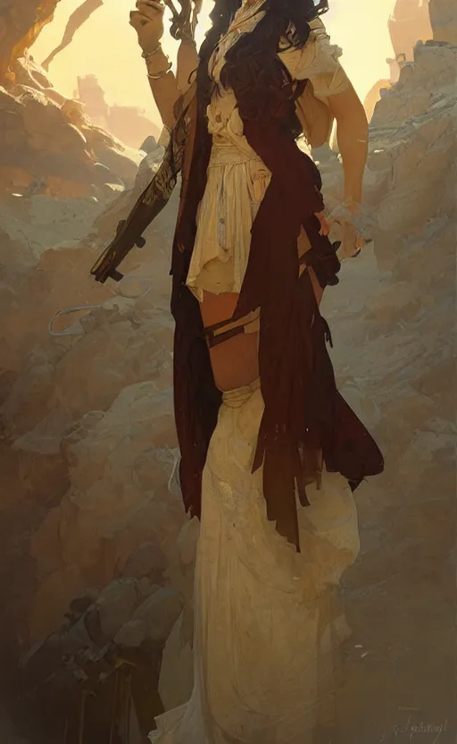 Prompt: a personification of the country jordan, petra, highly detailed, digital painting, artstation, concept art, sharp focus, illustration, art by greg rutkowski and alphonse mucha