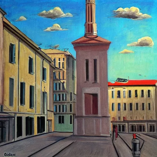 Prompt: streets of zagreb, in the style of giorgio de chirico