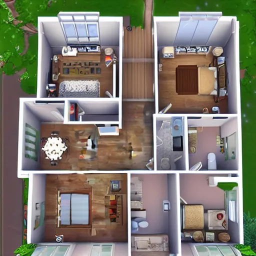 Image similar to sims 4 house floor plan