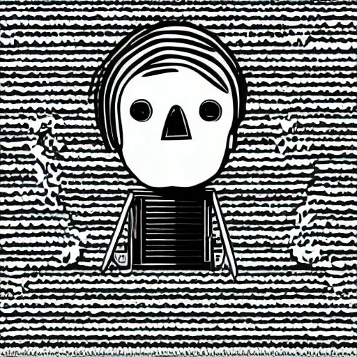 Image similar to paranoid android, line vector Art