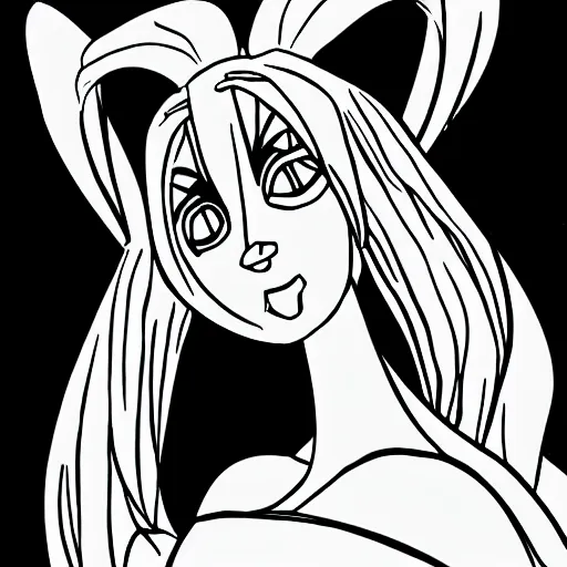 Prompt: jynx from arcane, christopher c. lee, toon effect, line art