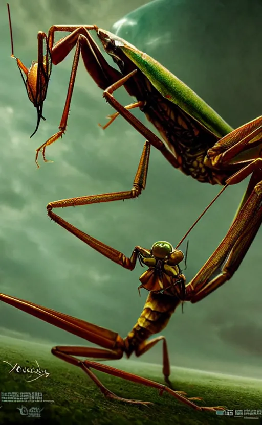 Image similar to exquisite imaginative creature poster art, like a bug, like a mantis, movie art, by lucusfilm, weta studio, 8 k, denoised