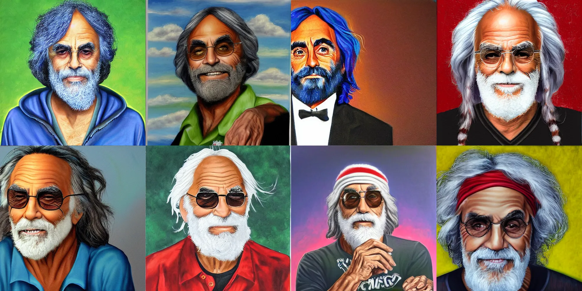 Prompt: tommy chong portrait