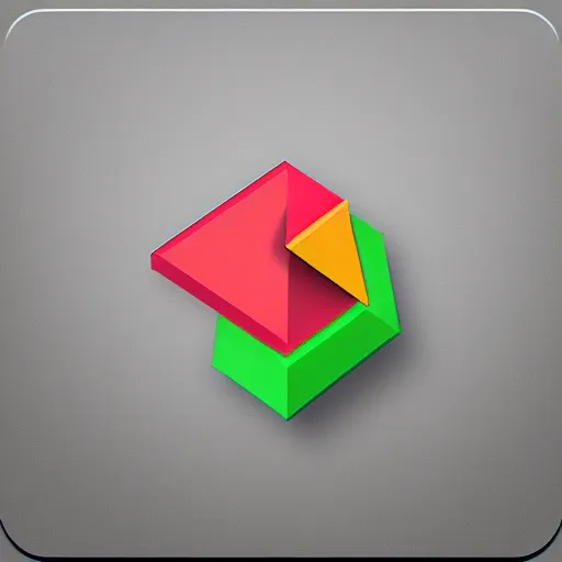 Prompt: arrow 3 d app icon material design