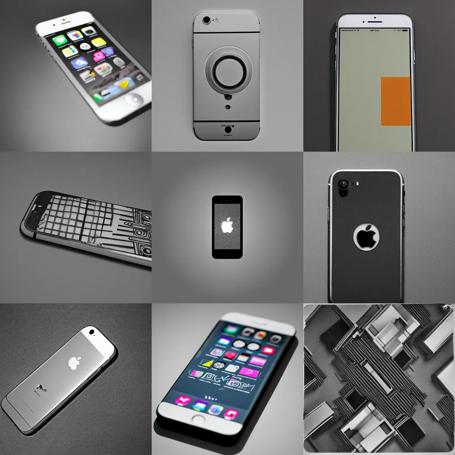 Prompt: “studio photograph of an iPhone designed by MC Escher”