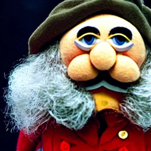 Image similar to karl marx as a muppet, in the muppet show