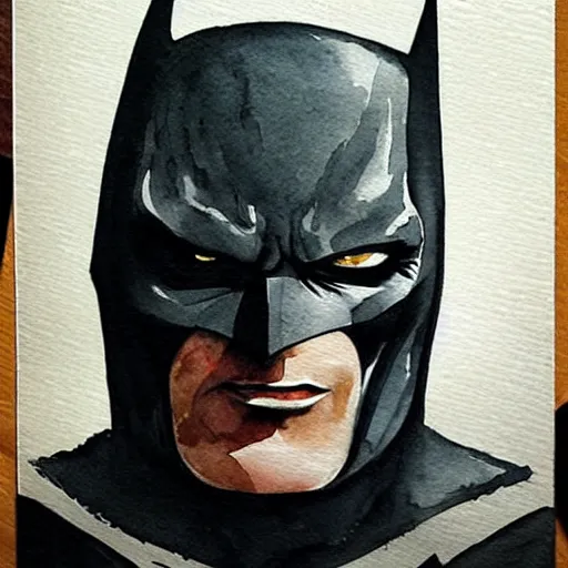 Image similar to “watercolor of Batman from dark knight”