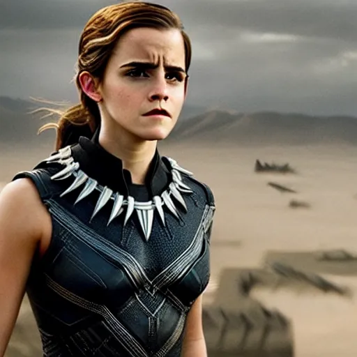 Image similar to Emma Watson as Black Panther