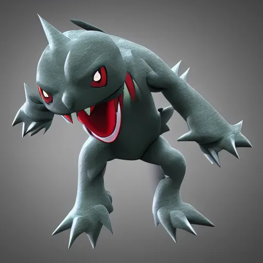 Image similar to scary pokemon 3 d render, hd, 8 k, realistic