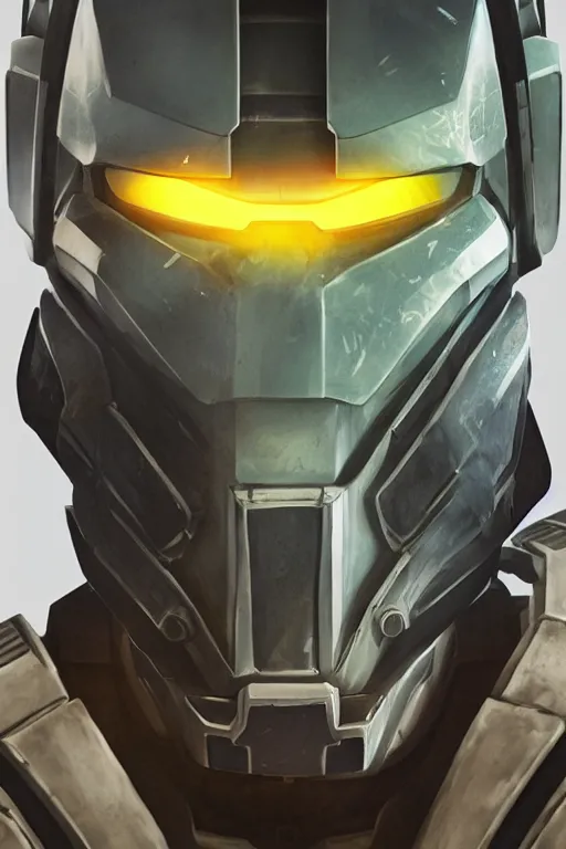 Image similar to robot ninja mask helmet halo master chief radiating a glowing aura global illumination ray tracing hdr fanart arstation by ian pesty and katarzyna da „ bek - chmiel