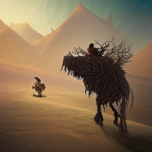 Image similar to A nomadic wanderer traversing a corrupted crystal desert by Jacek Yurka