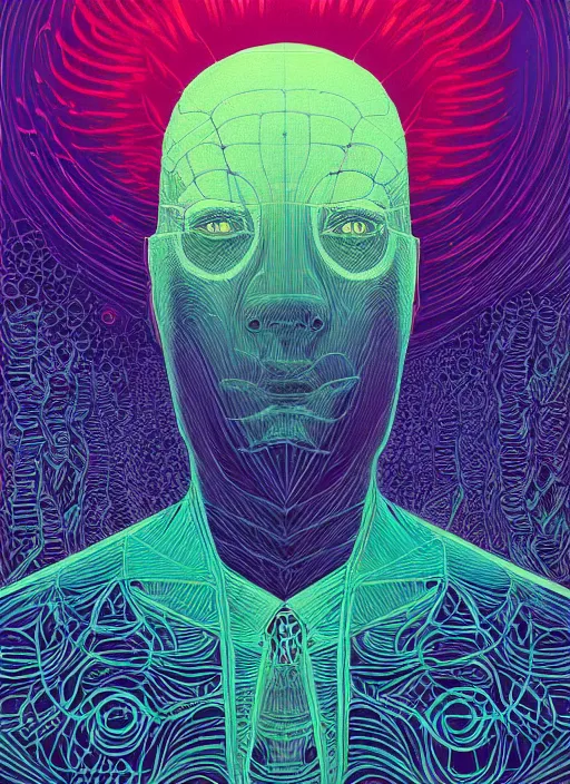 Prompt: symmetry!! stunning portrait of david graeber!! by victo ngai, kilian eng vibrant colours, dynamic lighting, digital art, winning award masterpiece, fantastically beautiful, illustration, aesthetically inspired by beksinski and dan mumford, trending on artstation, art by greg rutkowski, 8 k