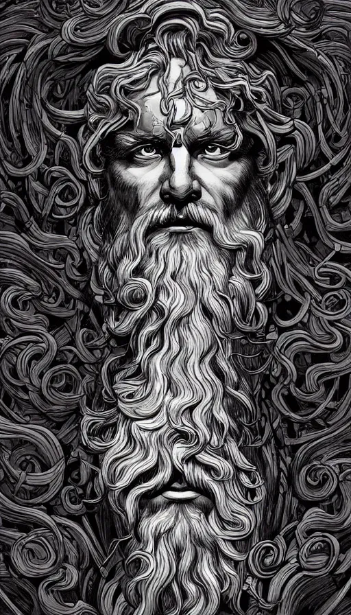 Prompt: zeus, gods, cloudy,highly detailed, Digital painting, Refreshing, Trending on Artstation, Illustration by James Jean