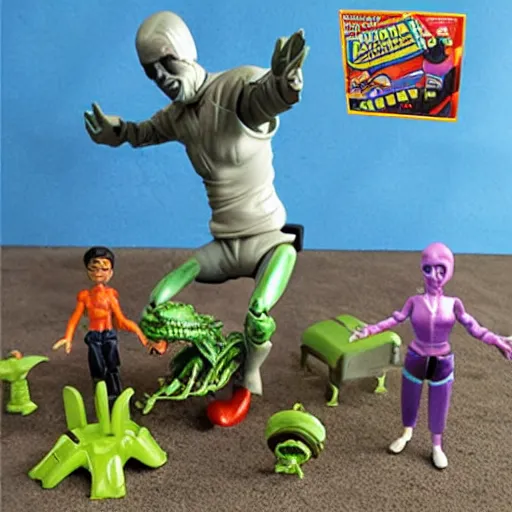 Prompt: ufo abduction playset action figure 9 0's, realistic, high detail,