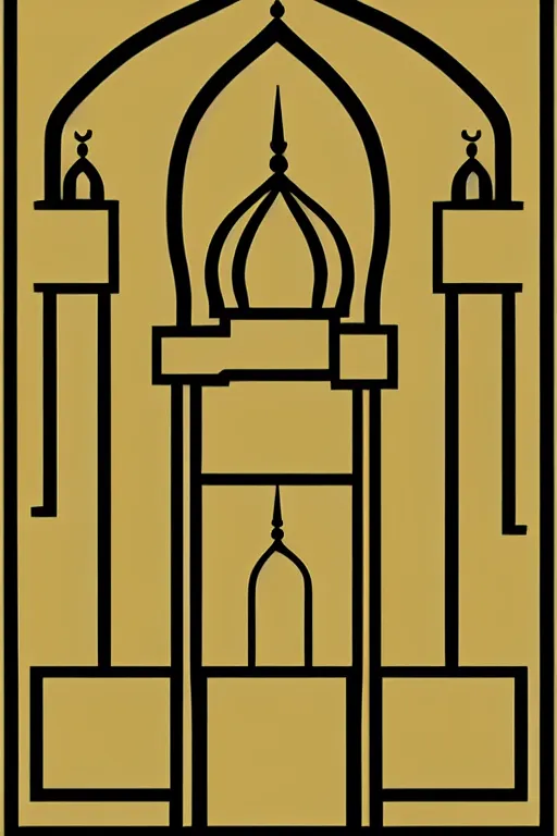 Prompt: minimalist boho style art of a mosque, illustration, vector art