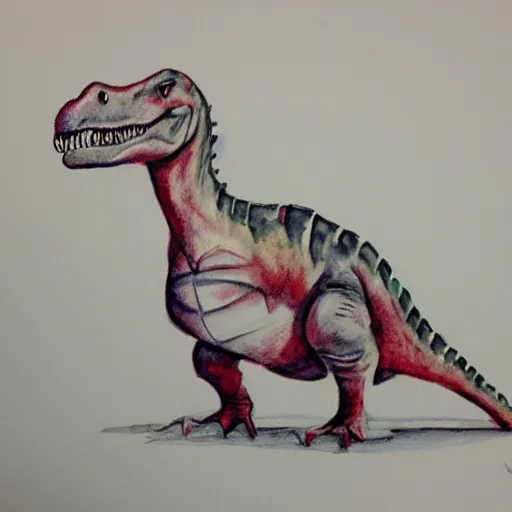 Prompt: dinosaur watercolor, pencil