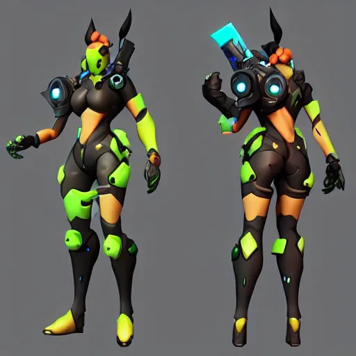 Prompt: upcoming overwatch hero, digital art, 3D model, trending on artstation, sharp focus