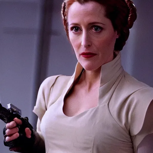 Image similar to gillian anderson as princess leia