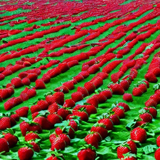 Image similar to a field of strawberries ad infinitum