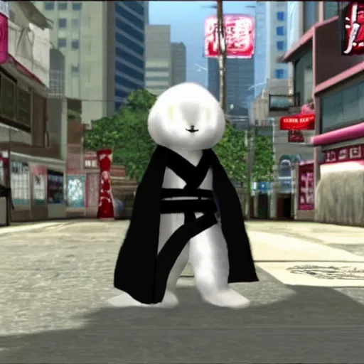 Image similar to baby harp seal dressed as a ninja in japan gta 4