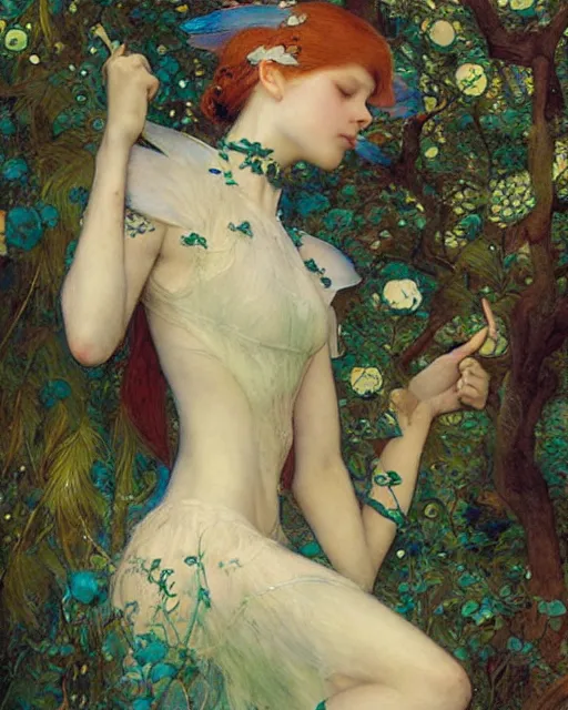 Prompt: a beautiful fairy, by Edgar Maxence and Ross Tran and Michael Whelan and Gustav Klimpt