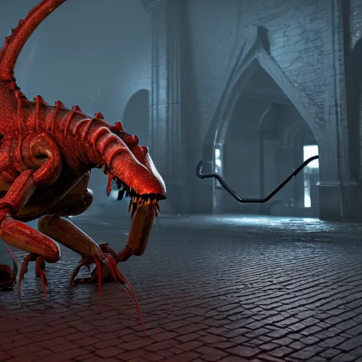 Prompt: the headcrab from half-life 2 controlling a medieval dragon, (octane render), !!unreal engine!!, 3D, award-winning