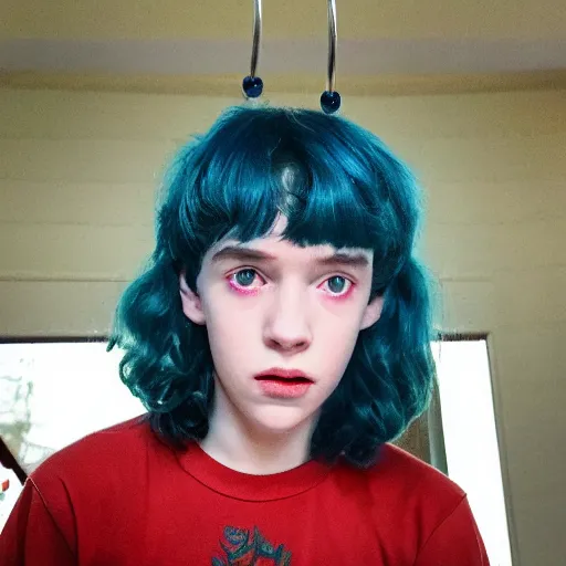 Prompt: demogorgon from stranger things wearing blue earrings