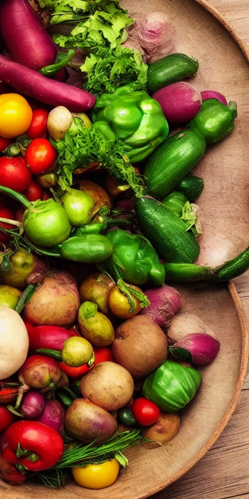 Prompt: a photo of vegetables covered in human skin, in a bowl on a table, 8 k, photorealistic, higly detailed