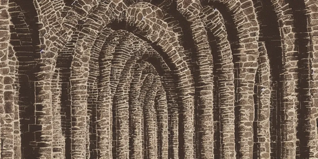 Image similar to a seamless pattern of aqueducts