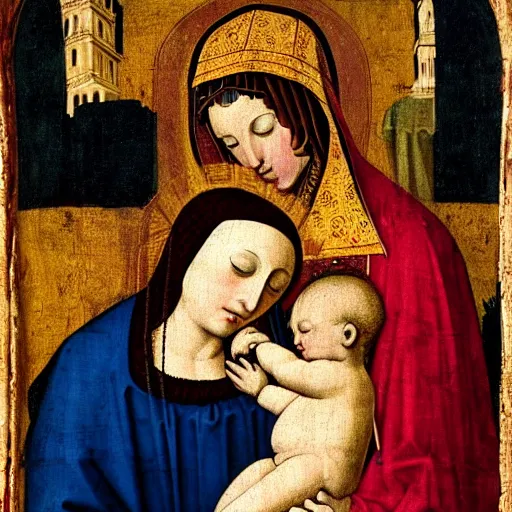 medieval-painting-of-the-madonna-breastfeeding-the-stable-diffusion