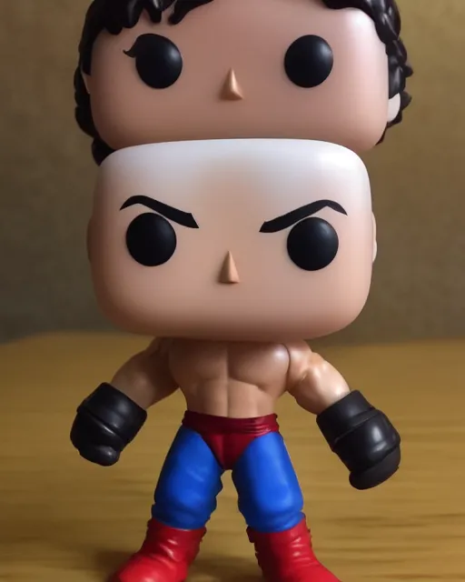 Image similar to A wrestler Funko Pop. Photographic, photography