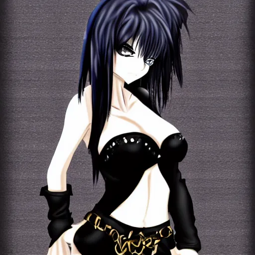 Image similar to anime style goth woman