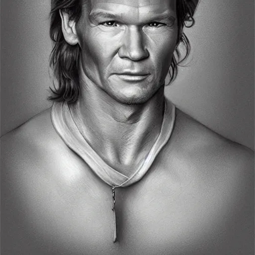 Image similar to amazing lifelike award winning pencil illustration of Patrick Swayze as Vida Boheme trending on art station artgerm Greg rutkowski cinematic