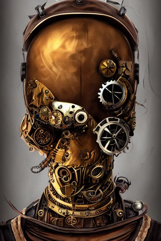 Image similar to steampunk helmet fantasy art mask robot ninja stylized digital illustration sharp focus, elegant intricate digital painting artstation concept art global illumination ray tracing advanced technology chaykin howard and campionpascale and cooke darwyn and davis jack