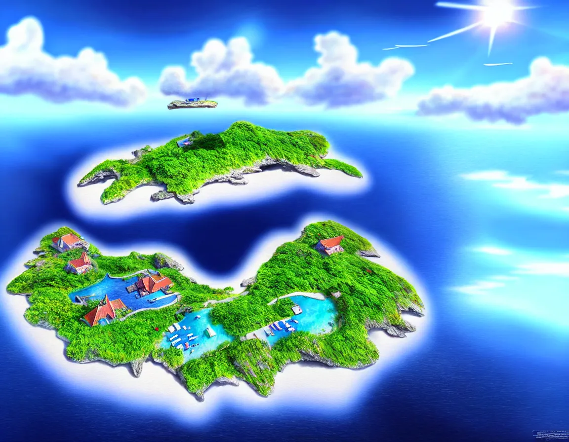 Image similar to ultra realistic illustration of magical island floating in the sky, hd, hdr, low angle camera view, cinematic 8 k, ultra detailed, high resolution, smooth, sharp focus, illustration, art by stanisław wyspianski