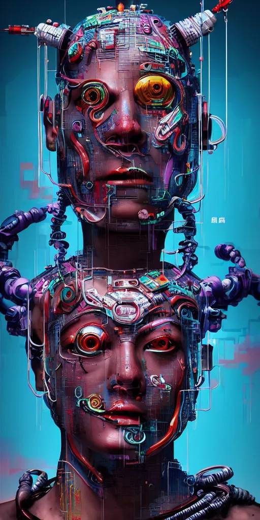 Image similar to cyberpunk oimmortal beast from chinese mythology cyborg portrait, illustration, pop art, splash painting, by lucusfilm, weta studio and james jean, 8 k