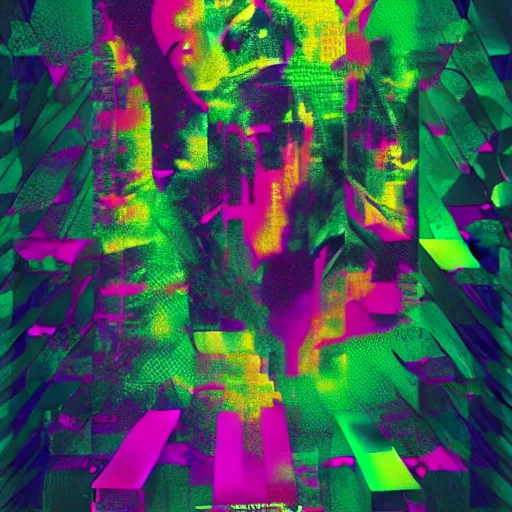 Image similar to psychoactive 🪰. Silence of the lambs movie poster. radioactive. pixel glitching. cool hack cyberpunk. 🪰🪰🪰🪰🪰. psychadelic rainbow colors. superglitch. wallhack