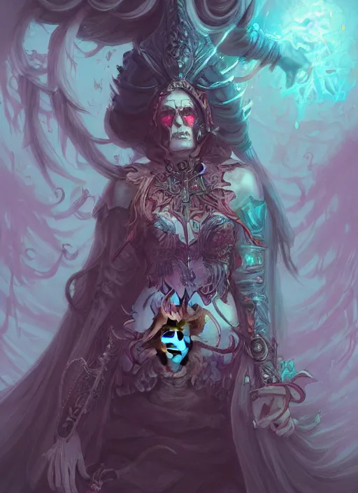 Image similar to fineart illustration of the necromancer, illustrsted by ross tran, hyper detailed, fantasy surrealism, crisp