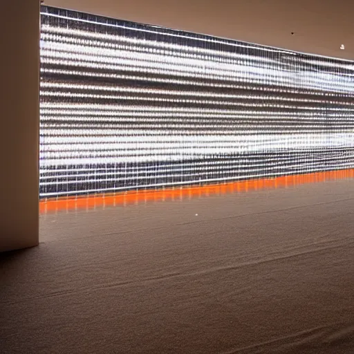 Prompt: robert irwin, mark rothko style light installation art in big building